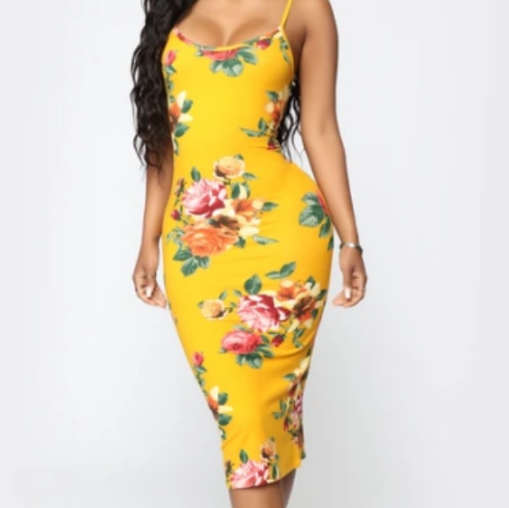 Yellow floral dress